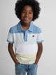 Kids' wide stripe multicolor blue polo