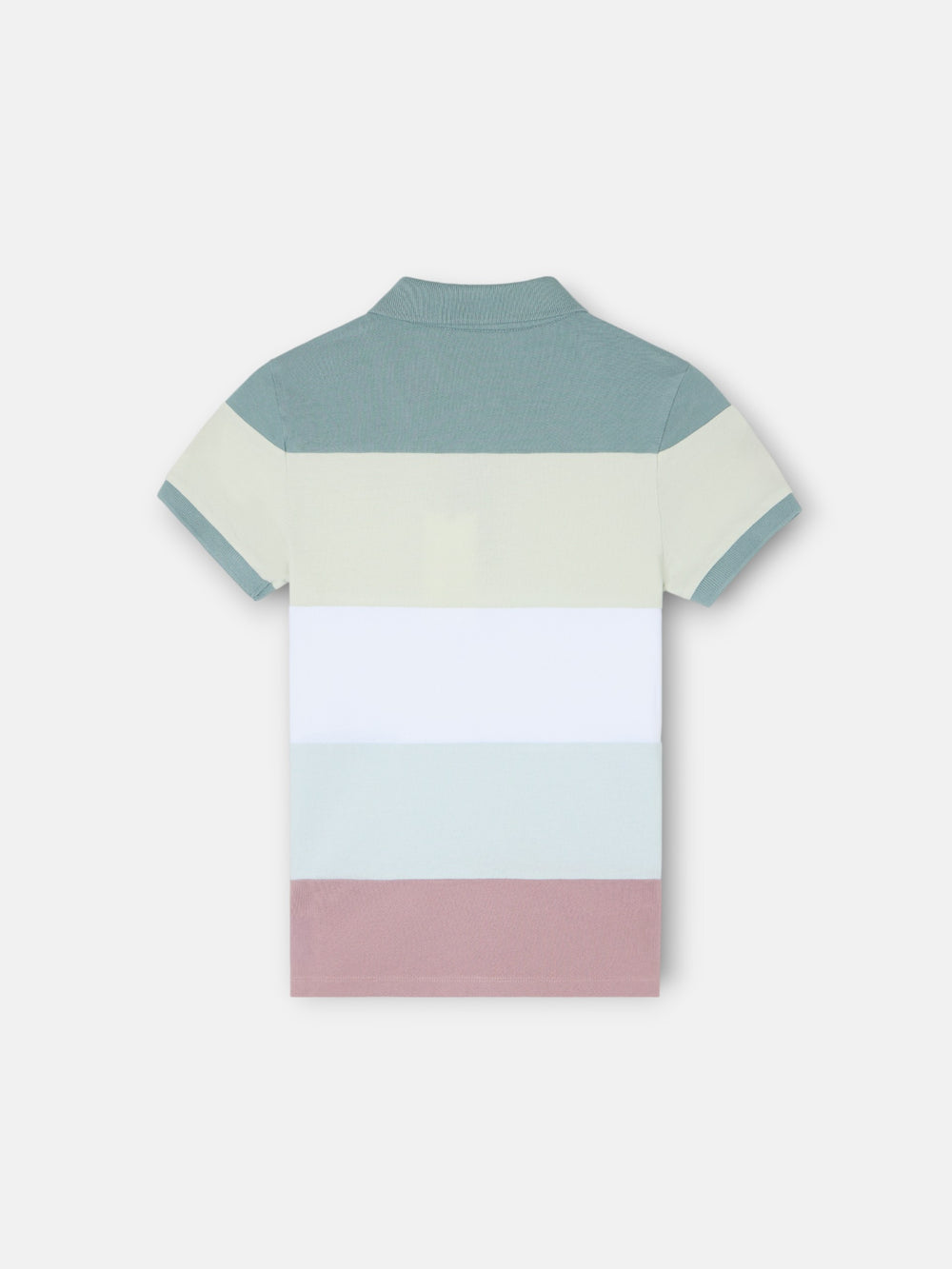 Kids' wide stripe multicolor green polo