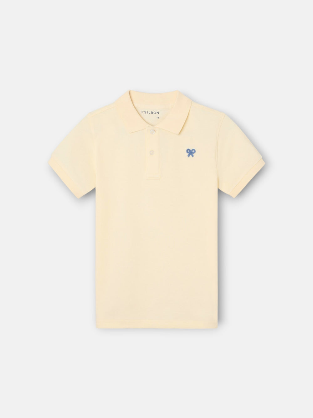Polo enfant uni logo bouclé jaune