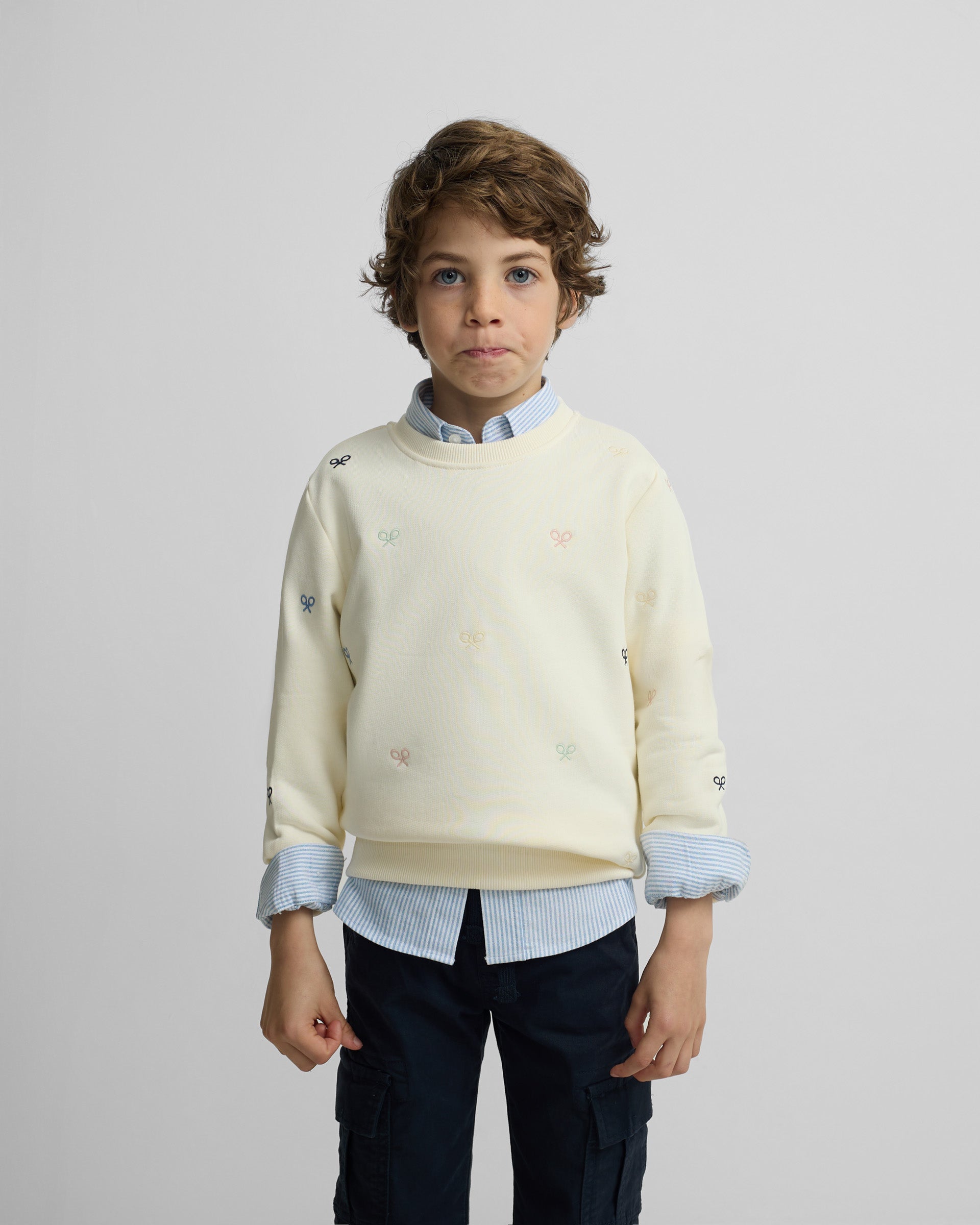 Sweatshirt kids multiraquete cores branco