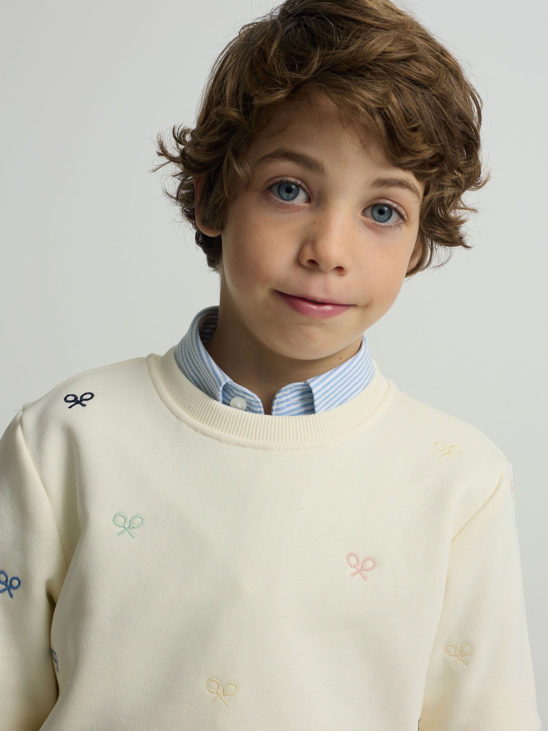Sweatshirt kids multiraquete cores branco