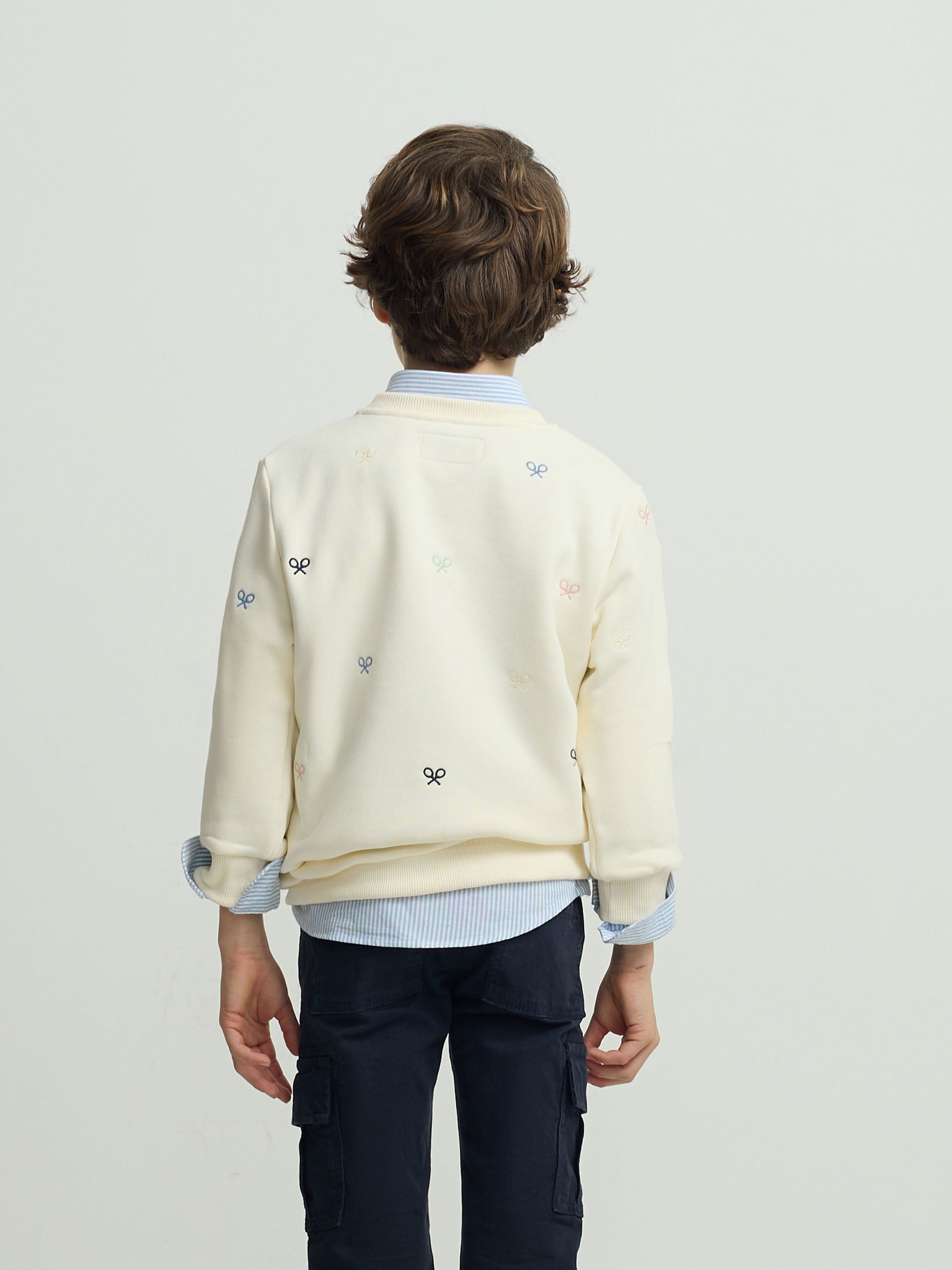 Sweatshirt kids multiraquete cores branco