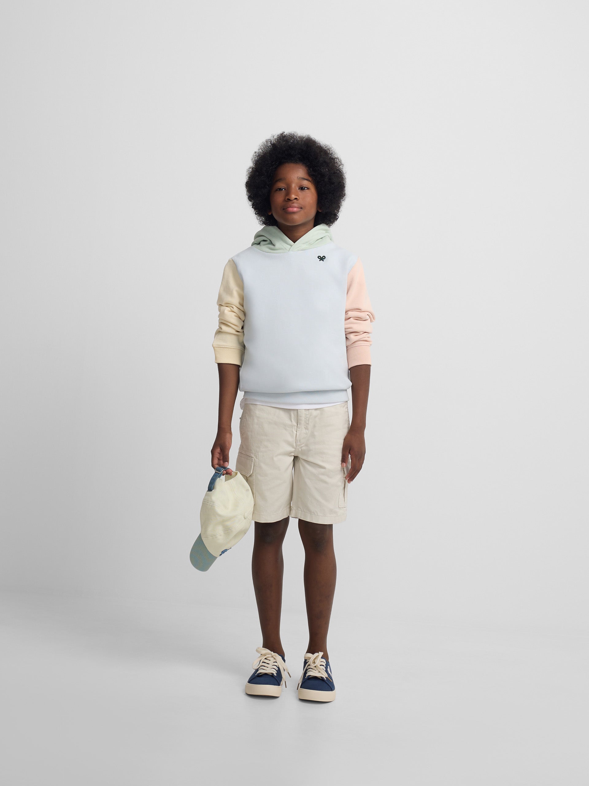 Sweat à capuche multicolore bleu ciel pour enfants