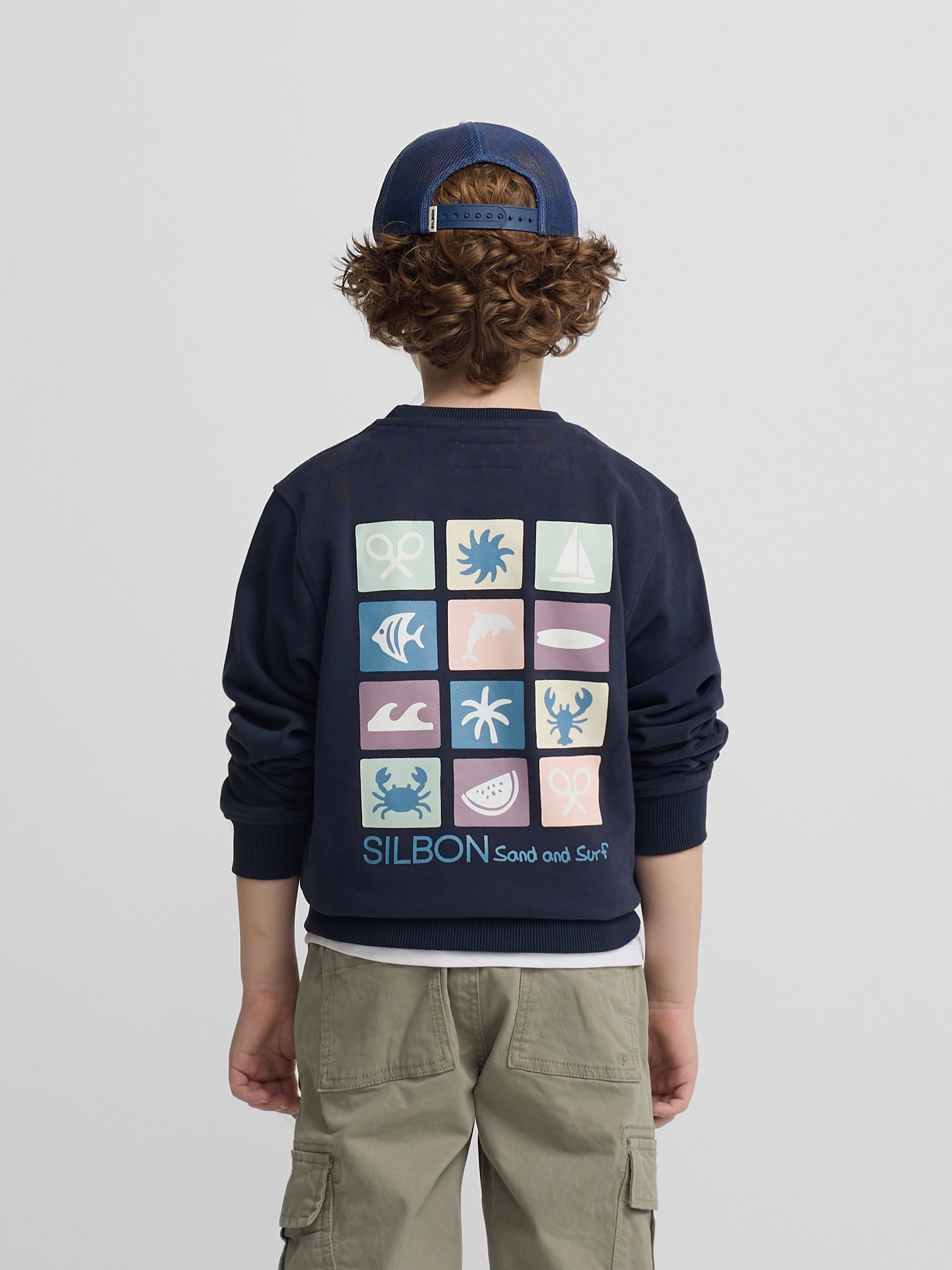 Sweat-shirt enfant sand and surf bleu marine