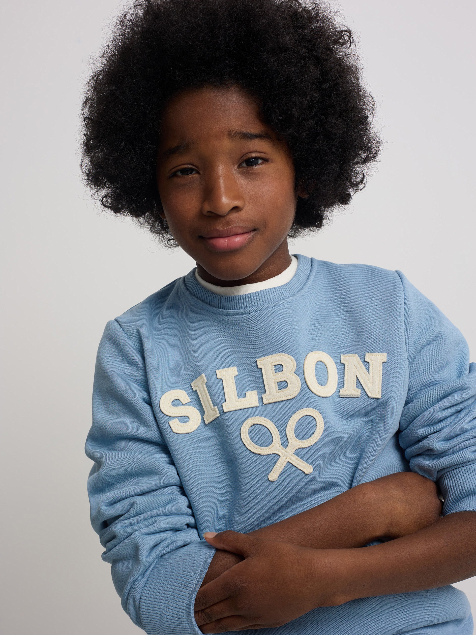 Sweatshirt kids Silbon raquete meia azul índigo