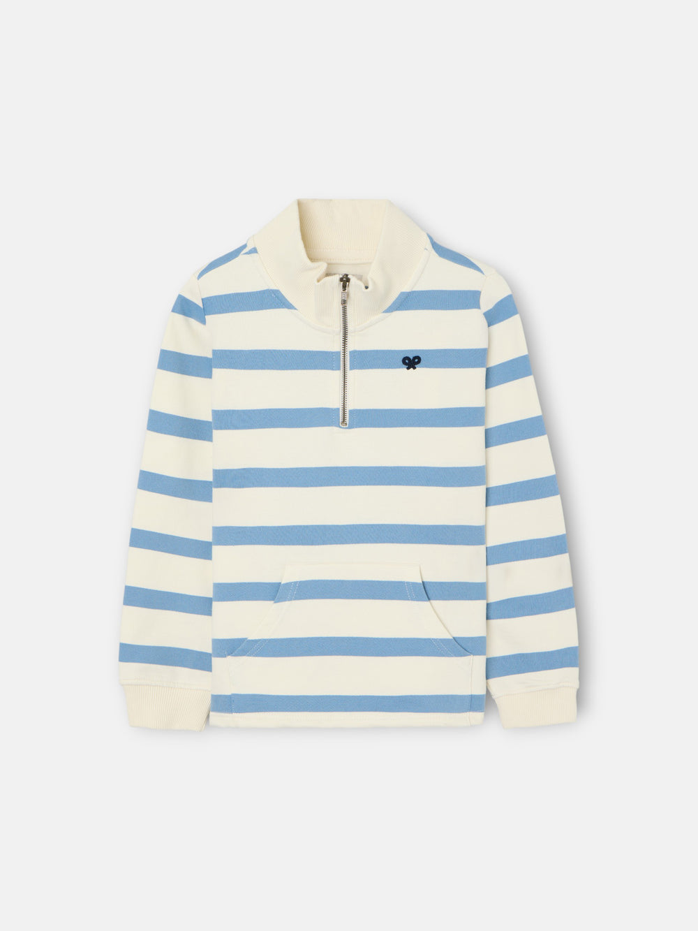 Sudadera kids media cremallera rayas azul