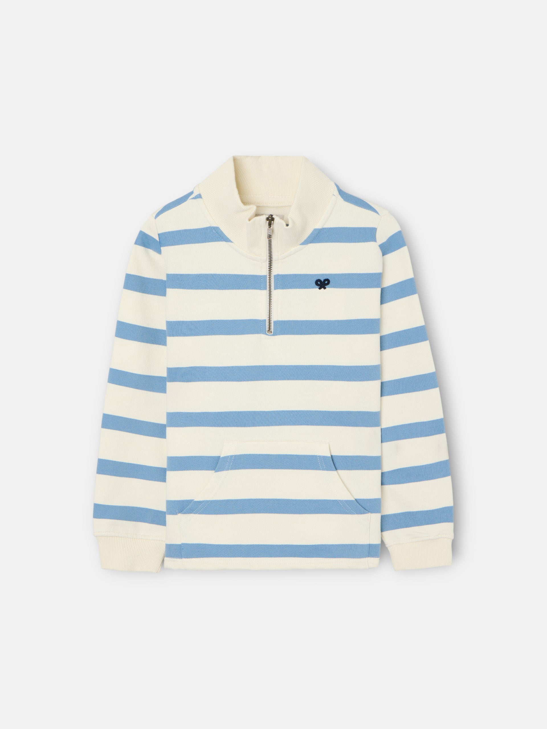 Sudadera kids media cremallera rayas azul