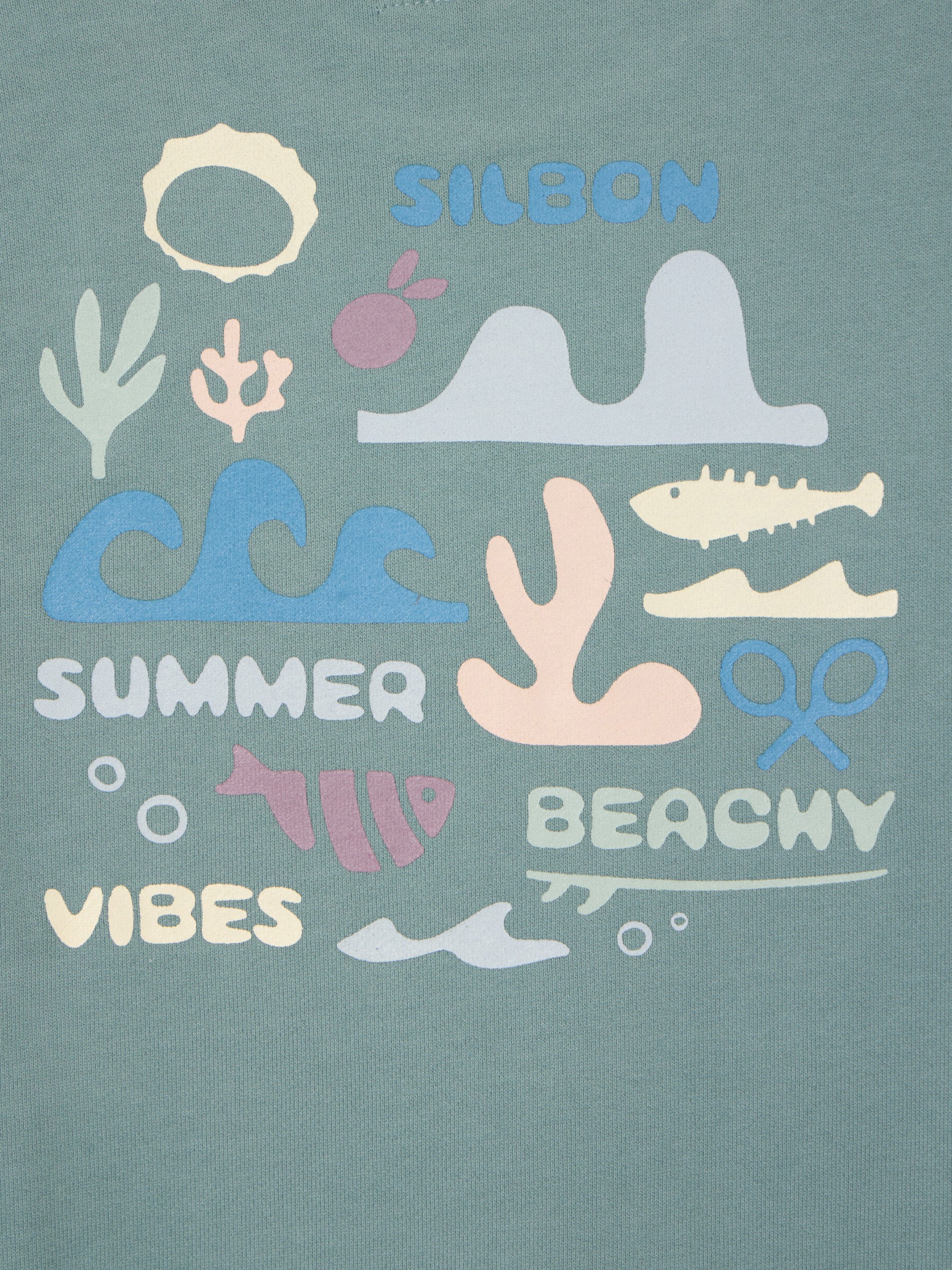 Sweatshirt kids summer beachy verde