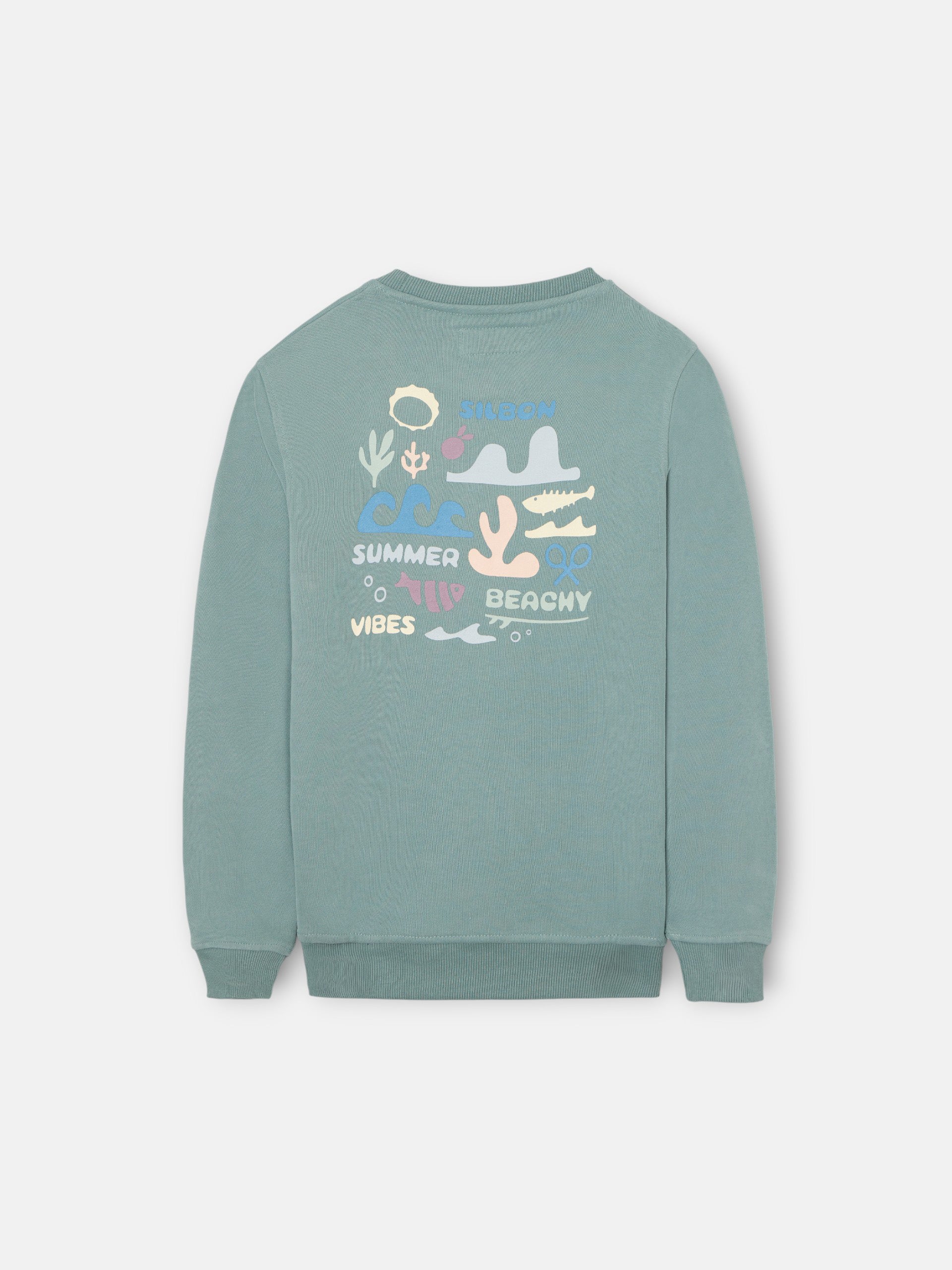 Sweatshirt kids summer beachy verde