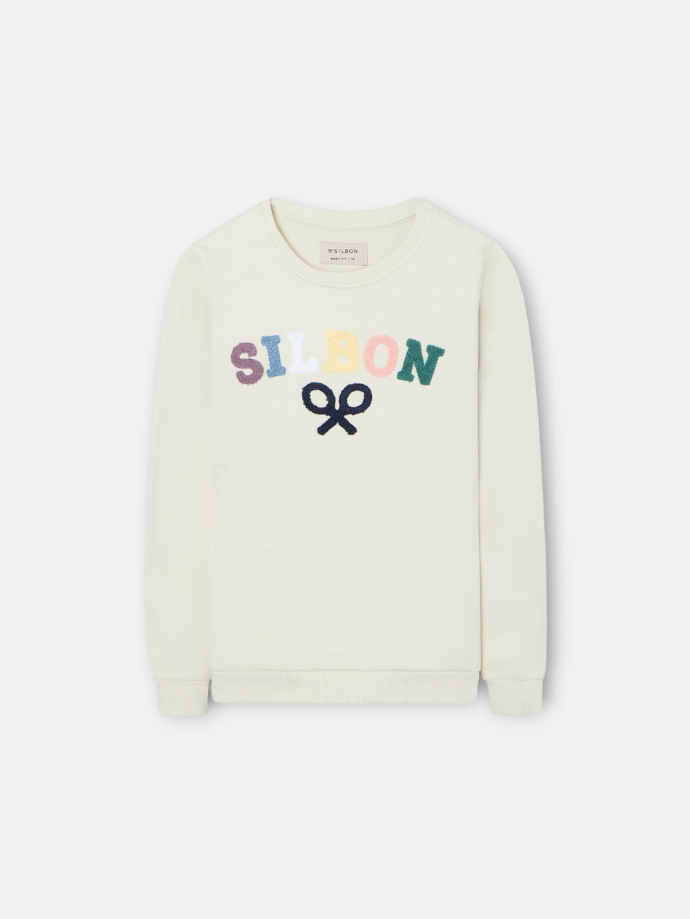 Sweat-shirt enfant Silbon raquette demi multicolore vert