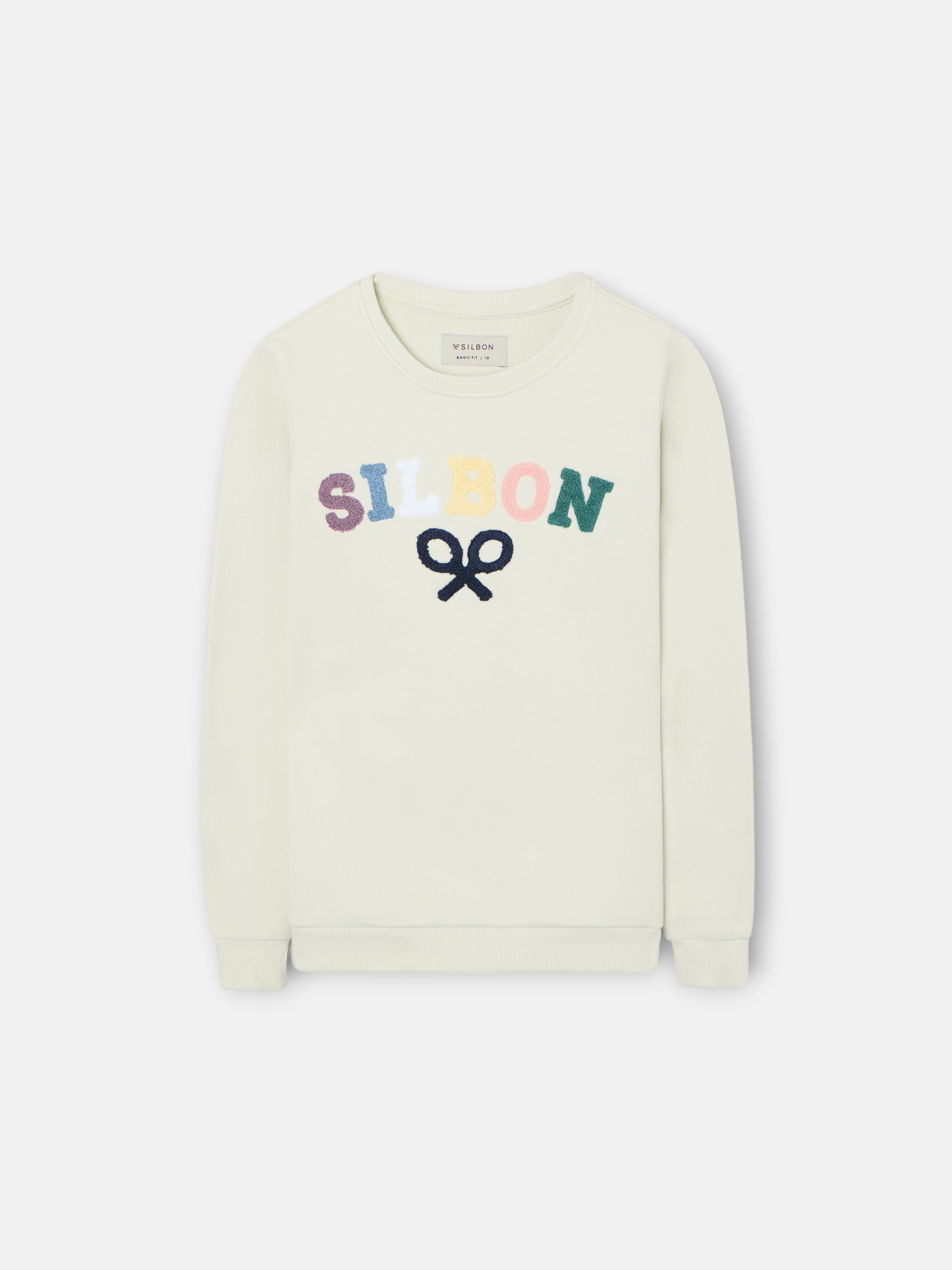 Sweat-shirt enfant Silbon raquette demi multicolore vert
