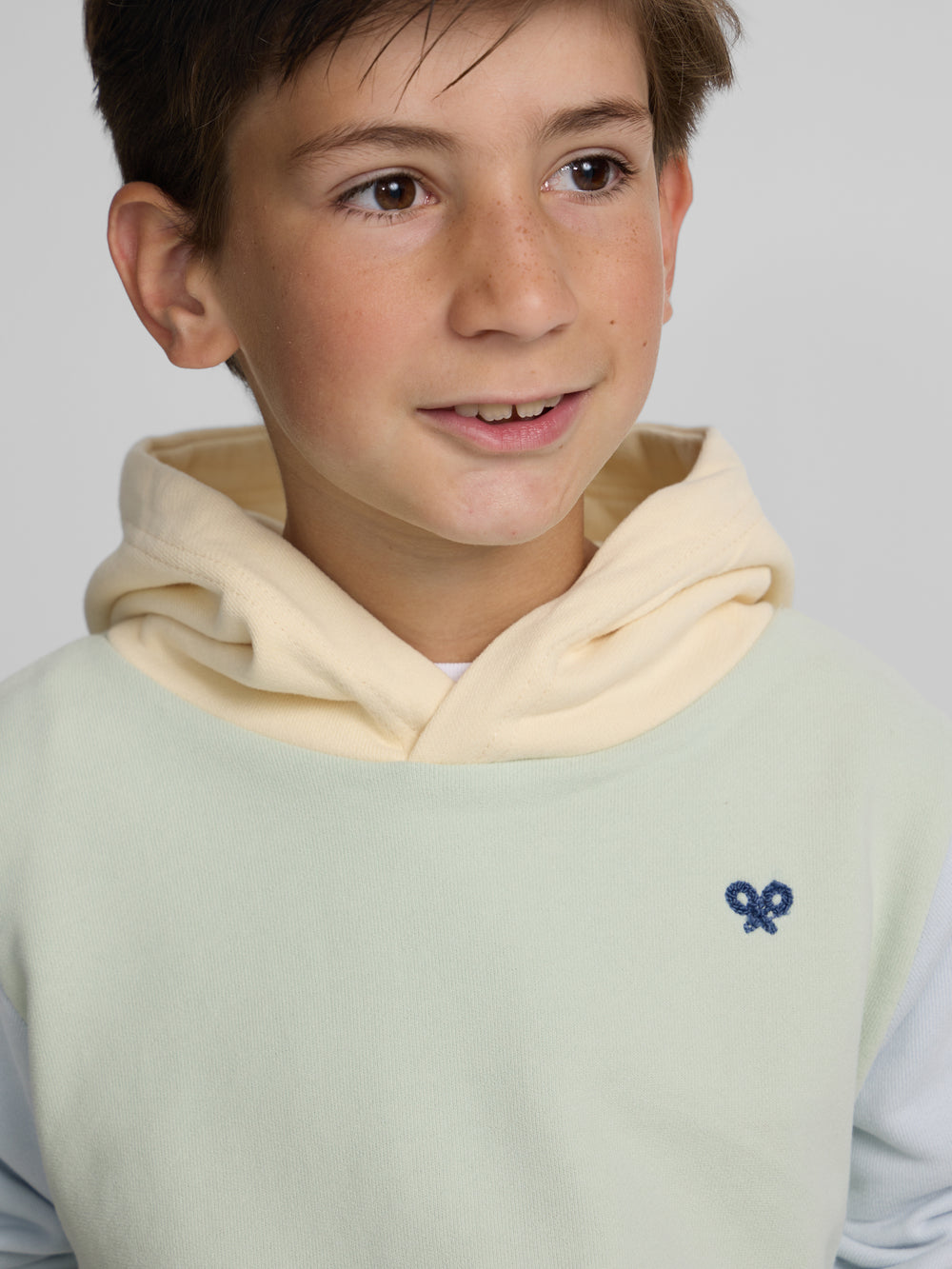 Sudadera kids capucha raqueta etnica verde