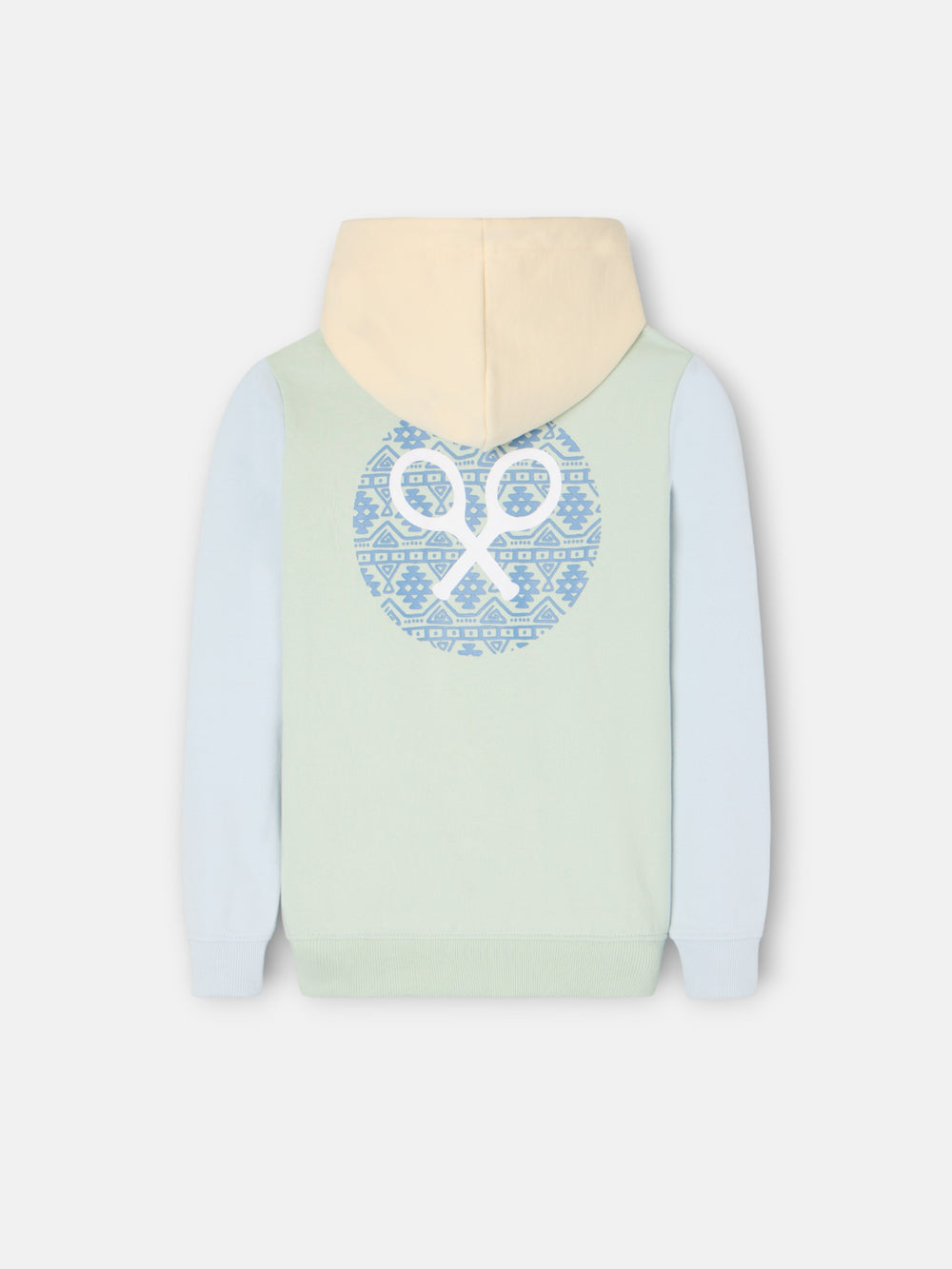 Sudadera kids capucha raqueta etnica verde