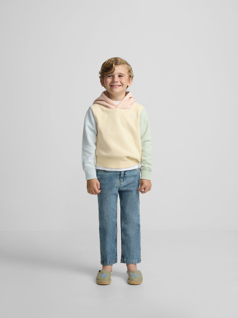 Sudadera kids capucha multicolor amarillo