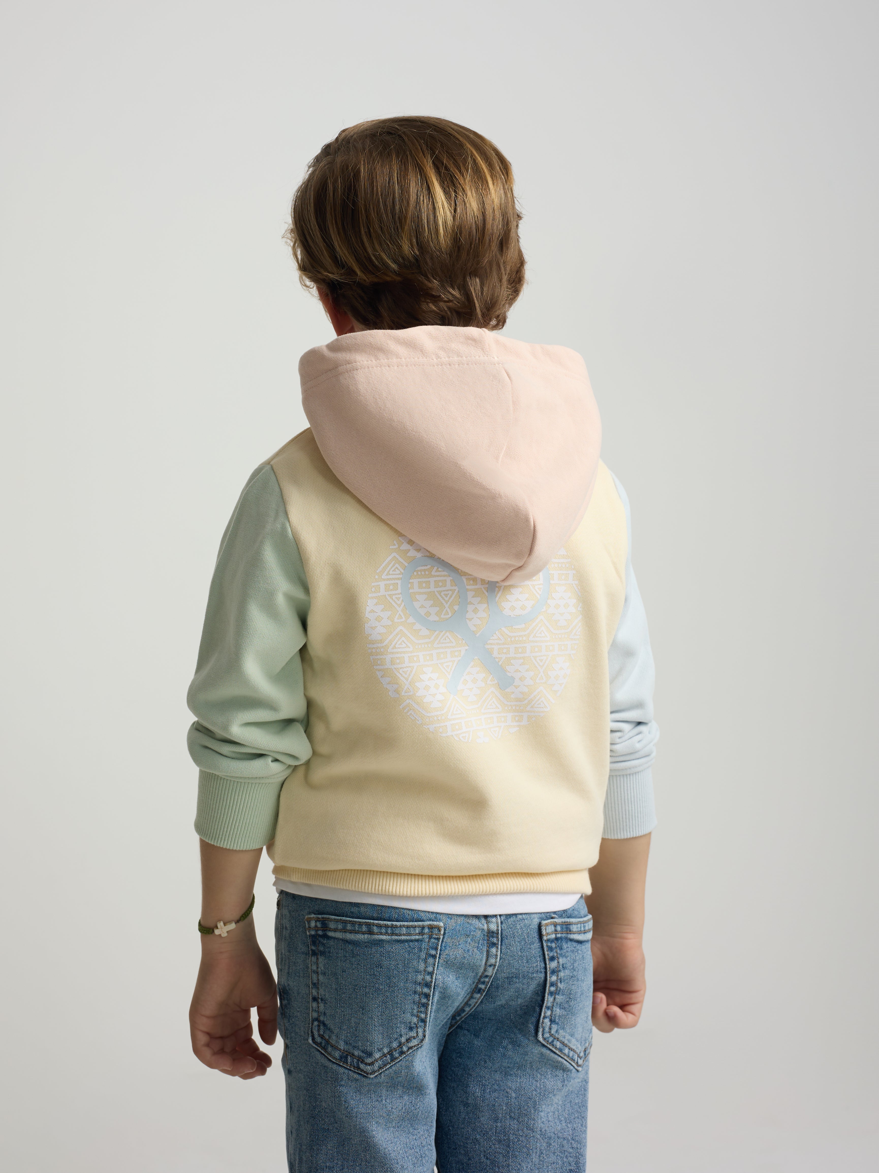 Kids multicolor hoodie yellow
