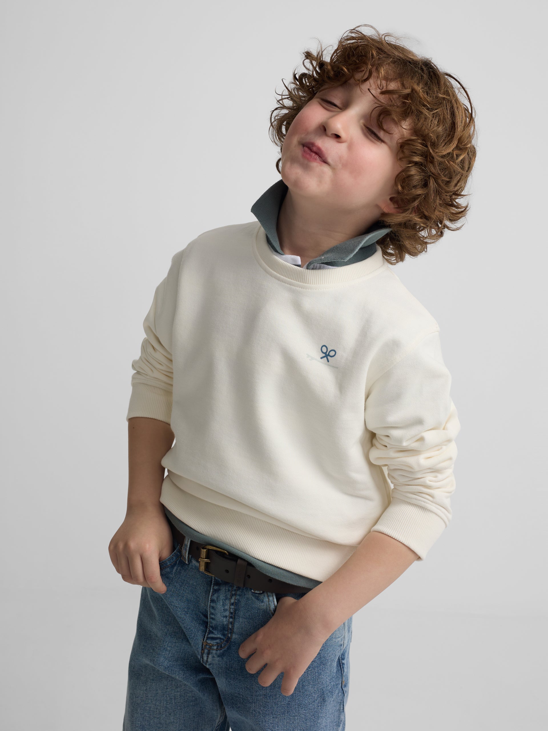Sudadera kids summer beachy crema