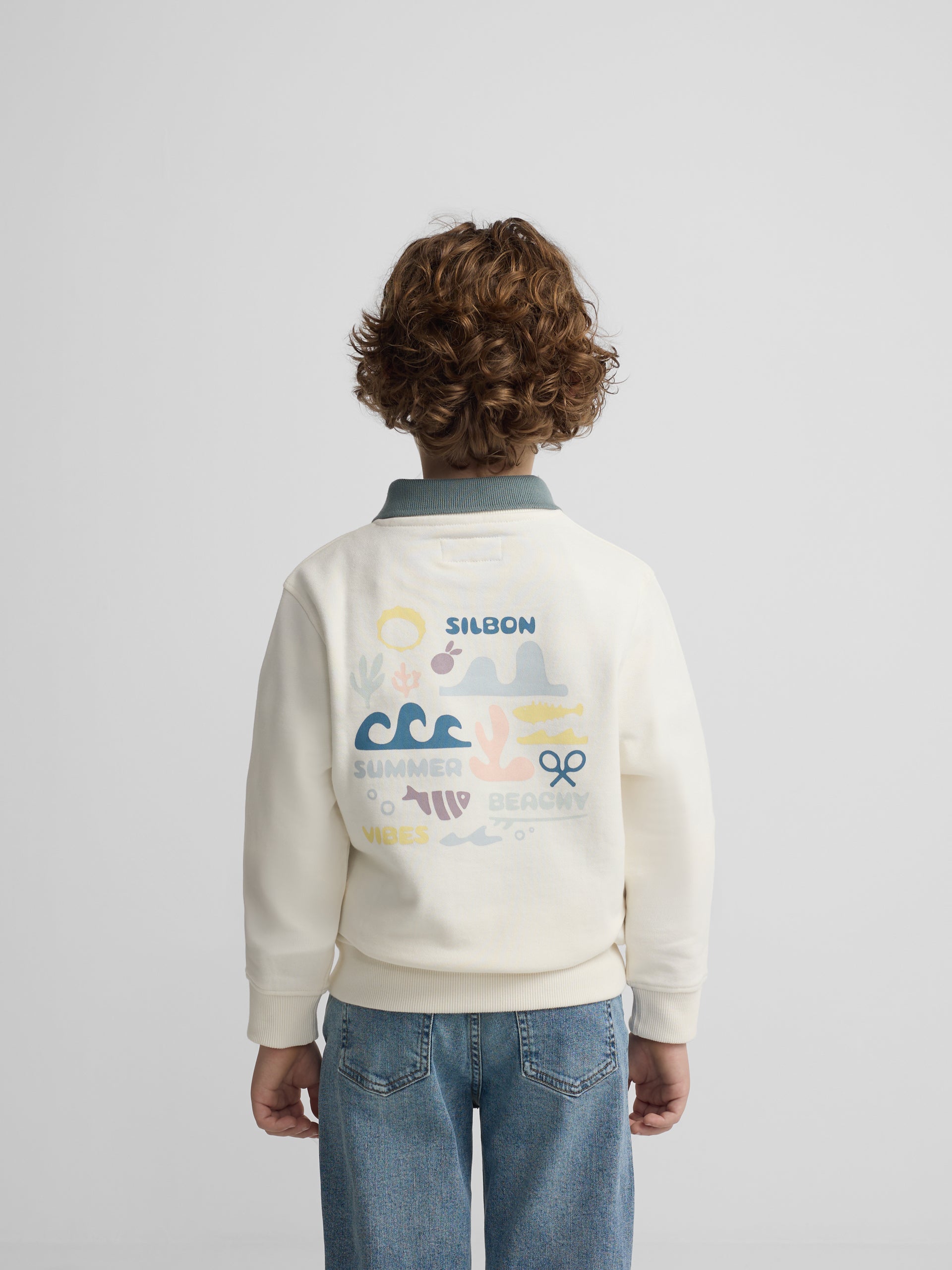Sudadera kids summer beachy crema