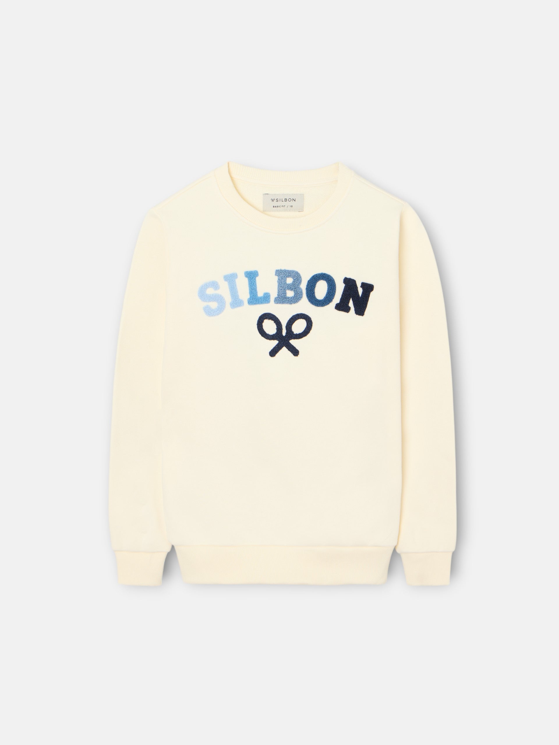 Sudadera kids Silbon raqueta media multicolor crema