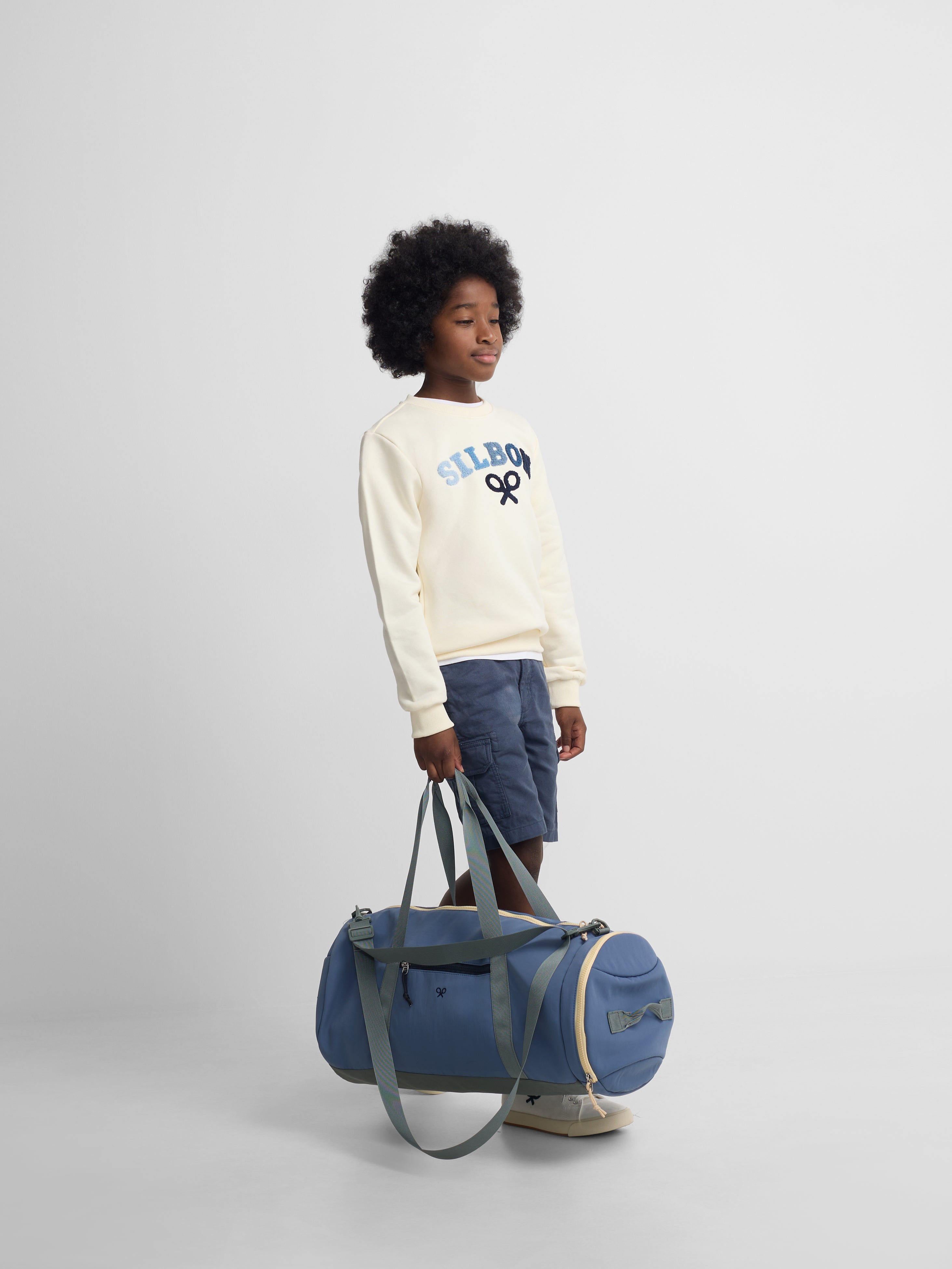 Sudadera kids Silbon raqueta media multicolor crema