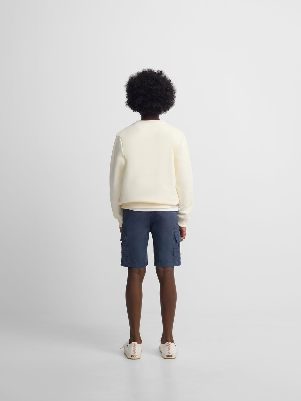 Kids Silbon sweatshirt with multicolor half racket in cream