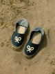 Kids espadrille racket navy blue stripes
