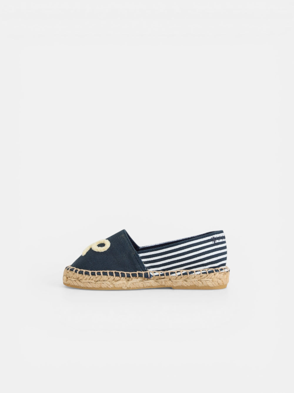 Espadrille enfant raquette rayures bleu marine