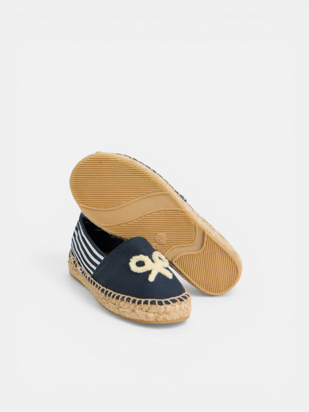 Espadrille enfant raquette rayures bleu marine