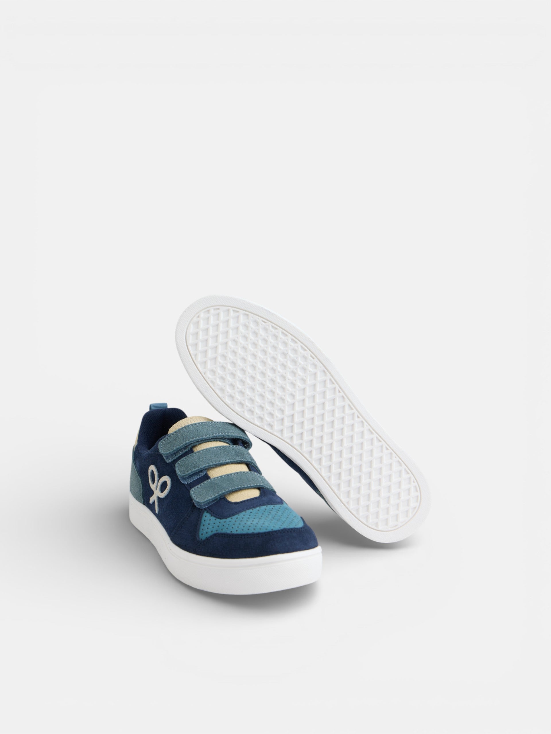 Zapatilla kids velcro multicolor azul marino