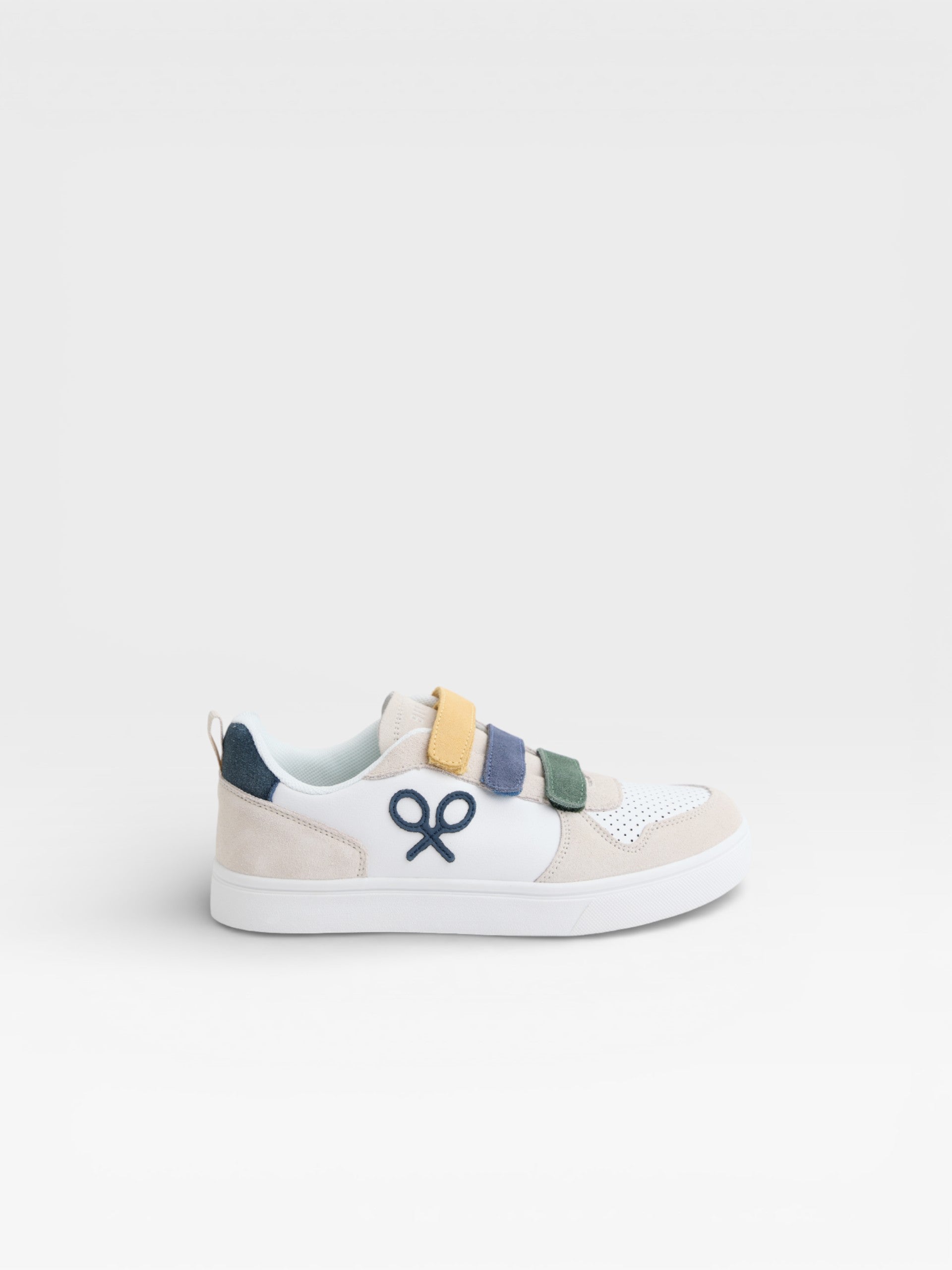 Zapatilla kids velcro multicolor crema
