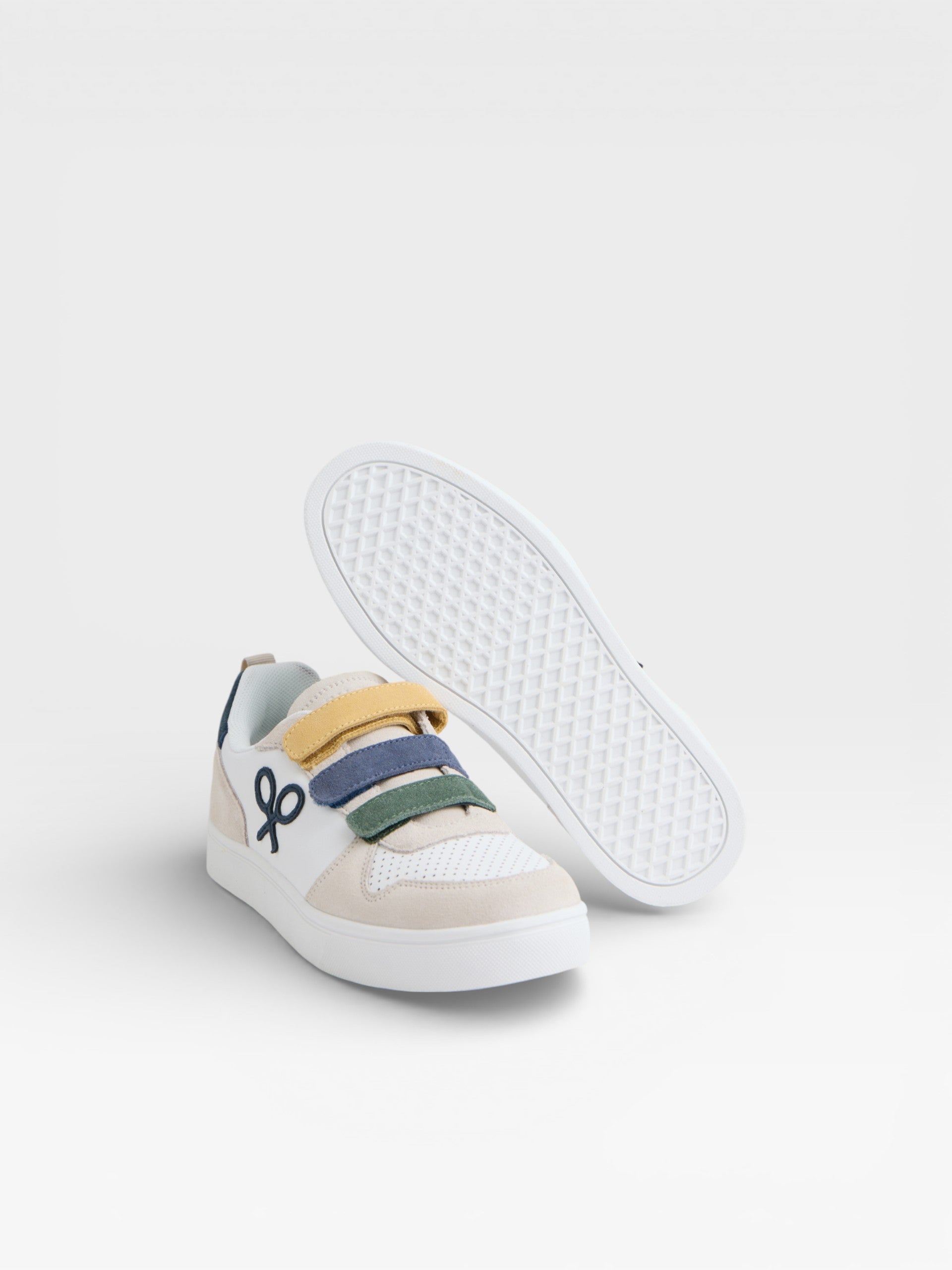 Zapatilla kids velcro multicolor crema