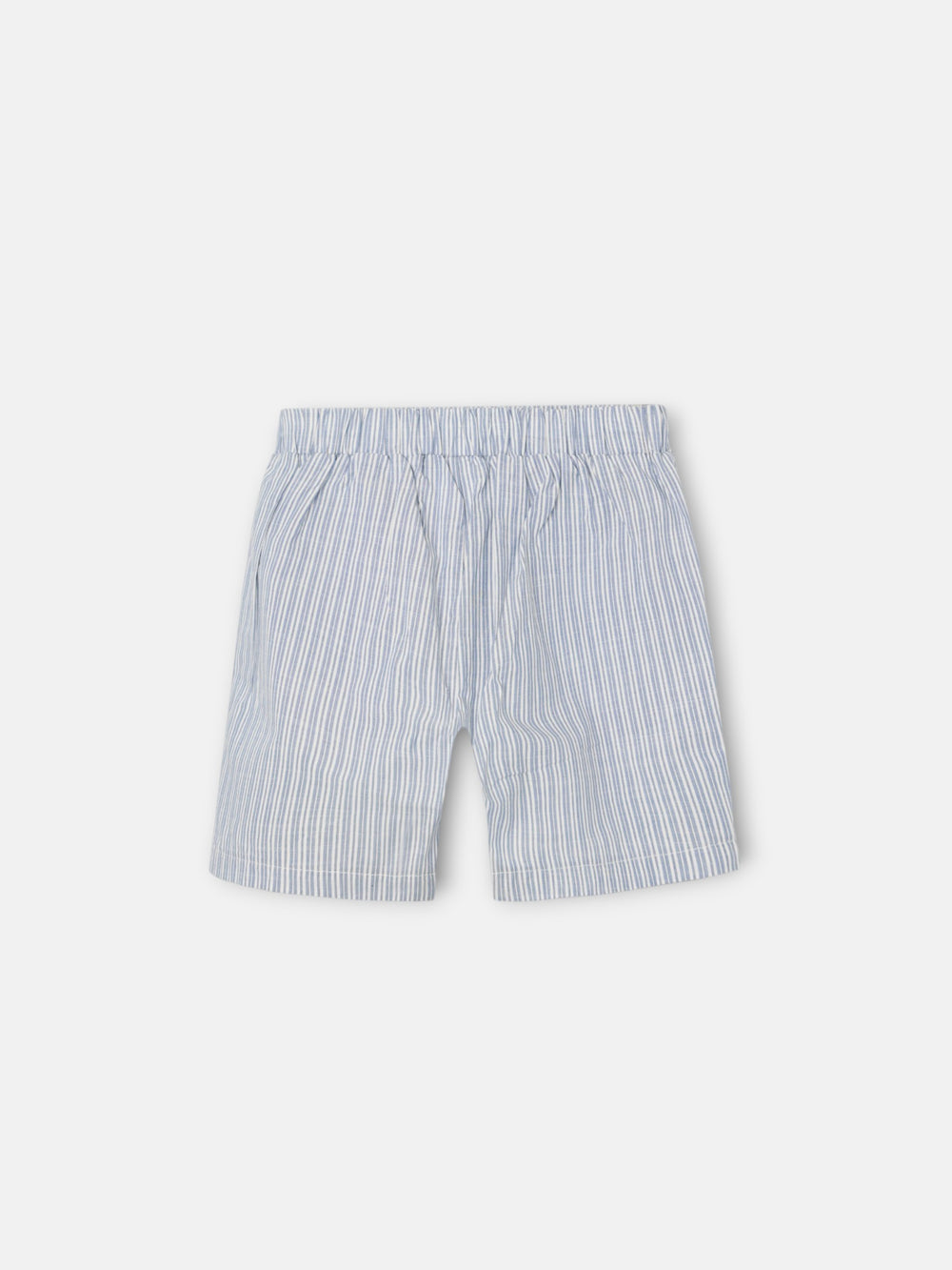 Pijama kids corto bolsillo rayas azul gris
