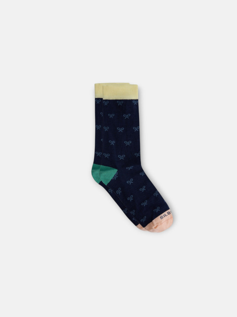 Chaussettes enfants multiraquettes ton bleu