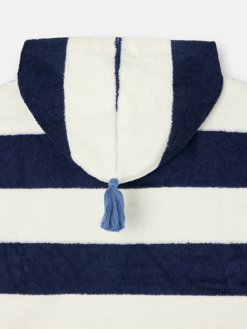 Poncho serviette enfant rayures horizontales marine