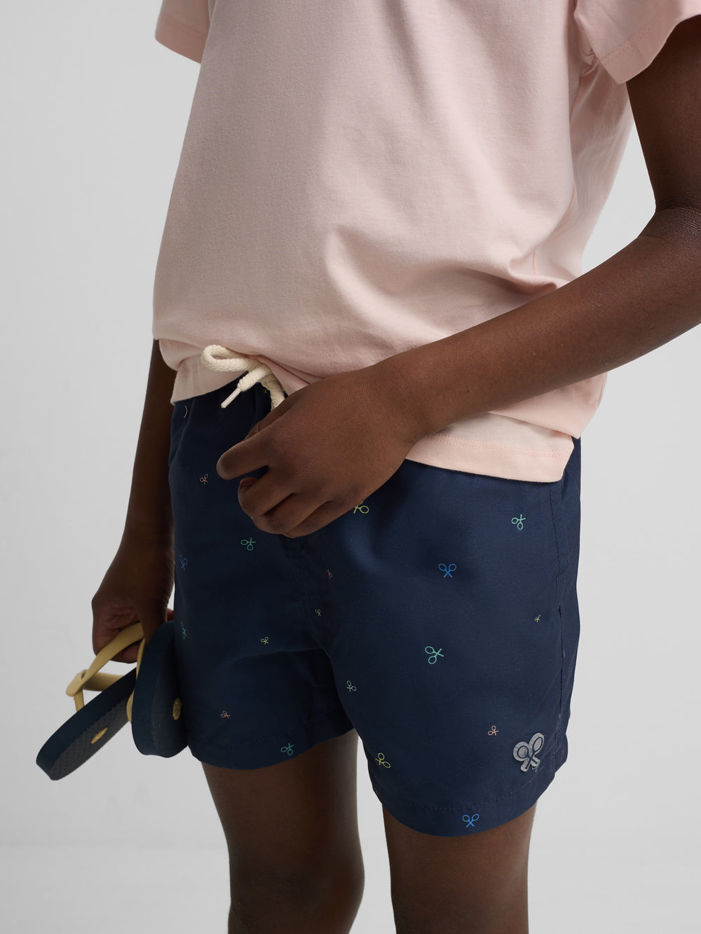 Fato de banho infantil multiraquetes cores azul-marinho