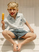 Maillot de bain enfant mini losanges bleu marine