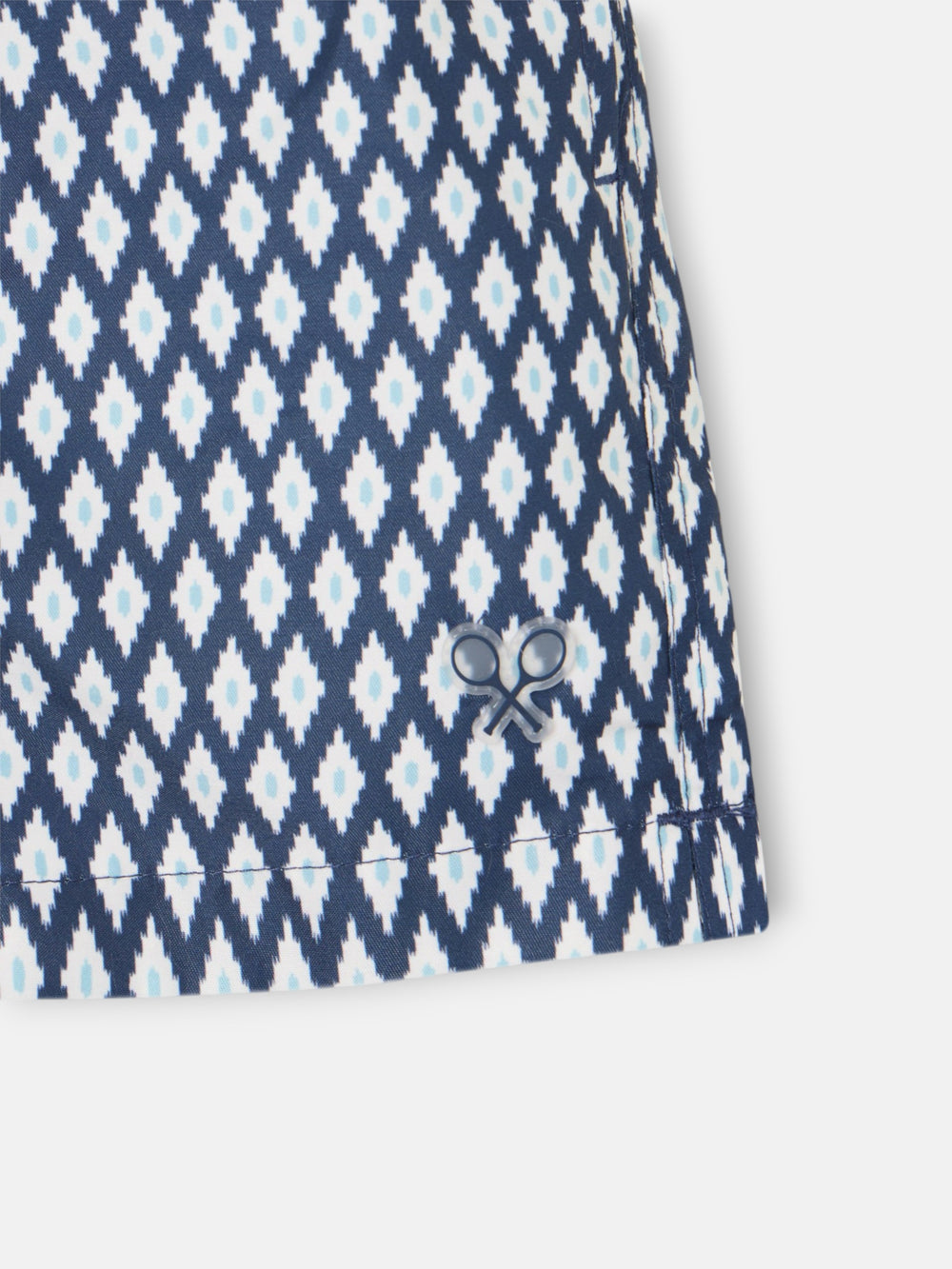 Maillot de bain enfant mini losanges bleu marine