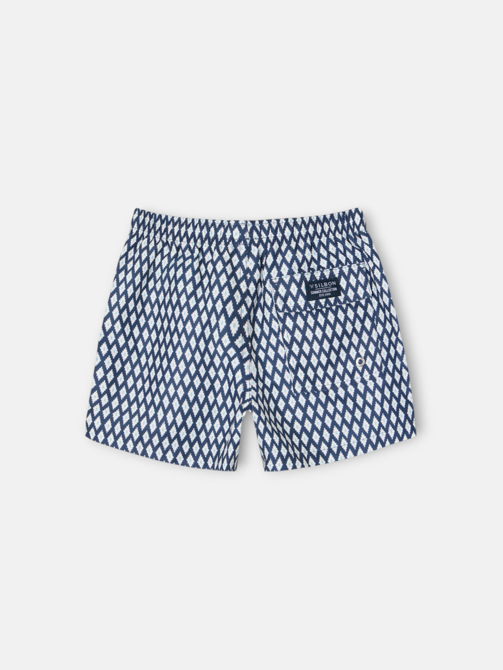 Maillot de bain enfant mini losanges bleu marine
