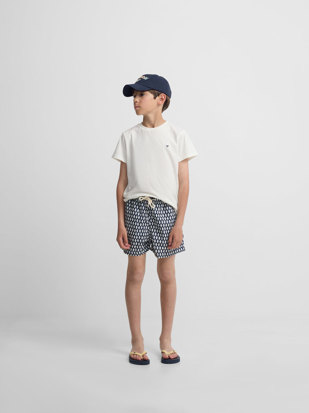 Maillot de bain enfant mini losanges bleu marine
