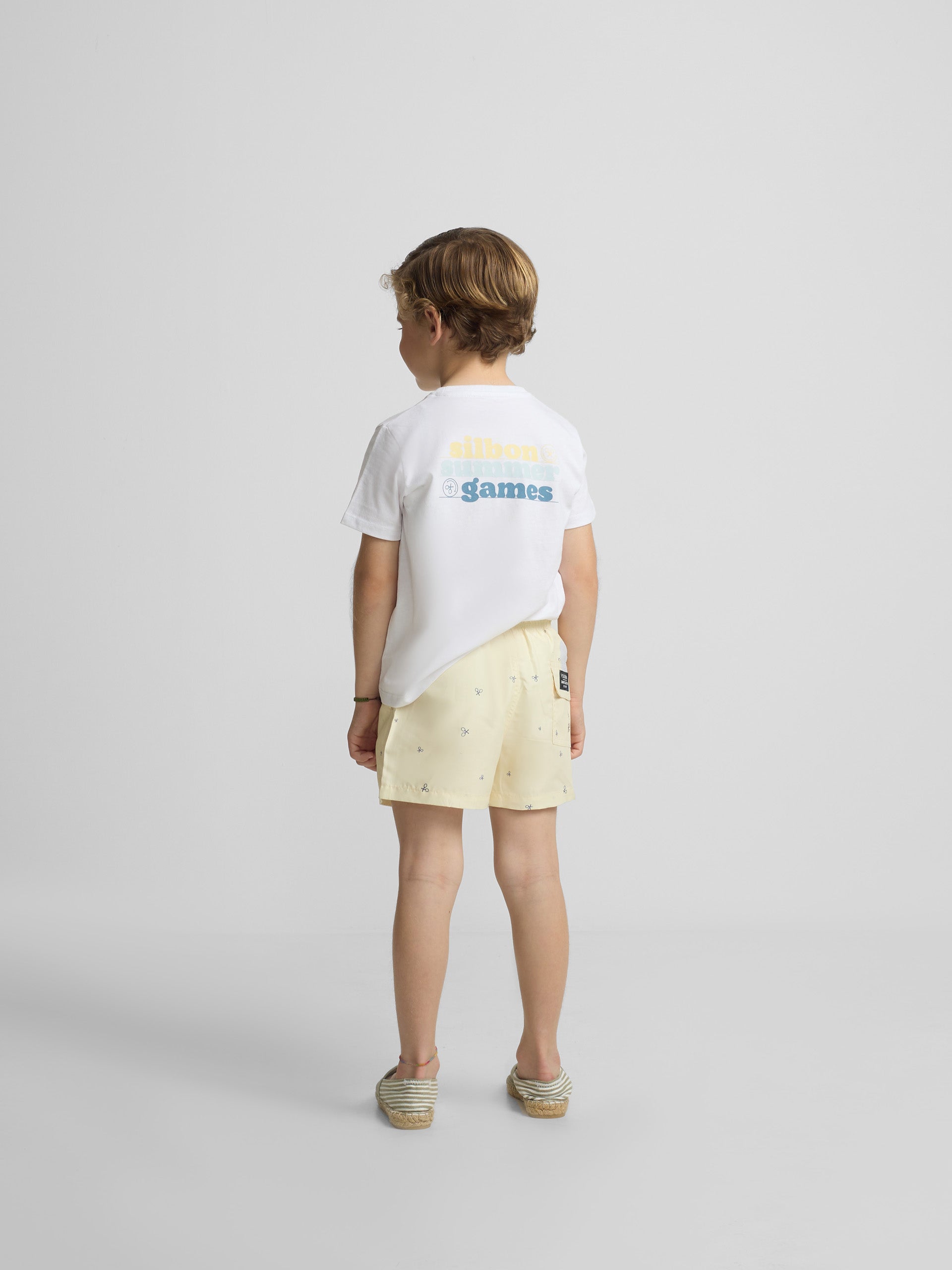 Fato de banho infantil multiraquete amarelo