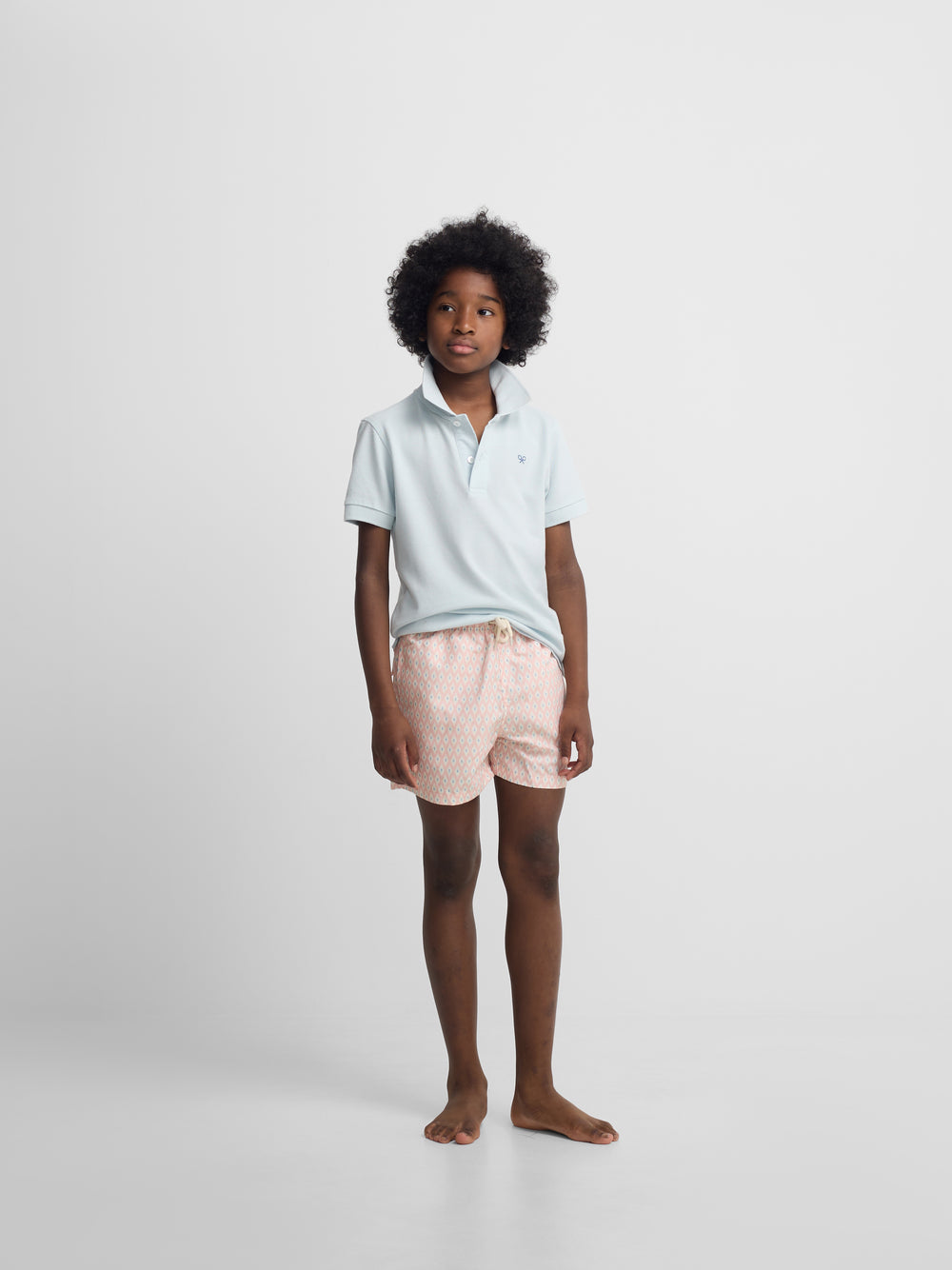 Maillot de bain enfant mini losanges corail