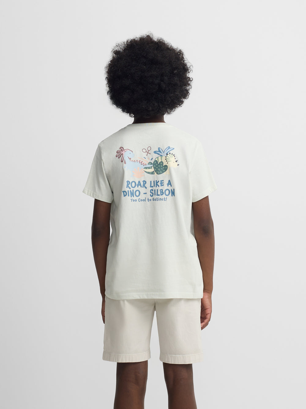 Camisola infantil dinossauro verde claro