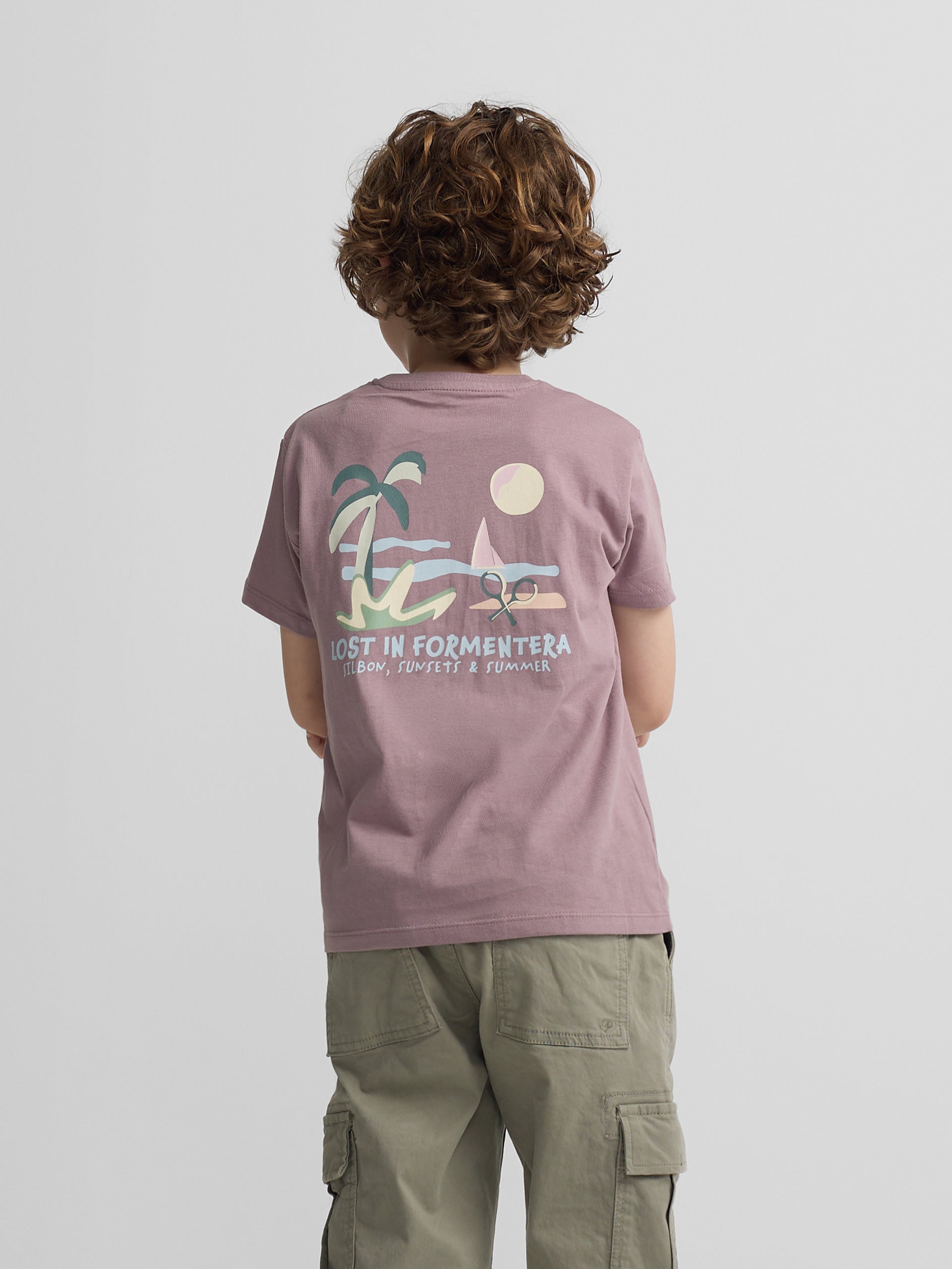 Camiseta kids Silbon Formentera burdeos