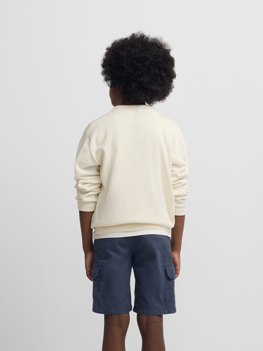 Kids' sweater with colored letters in cream