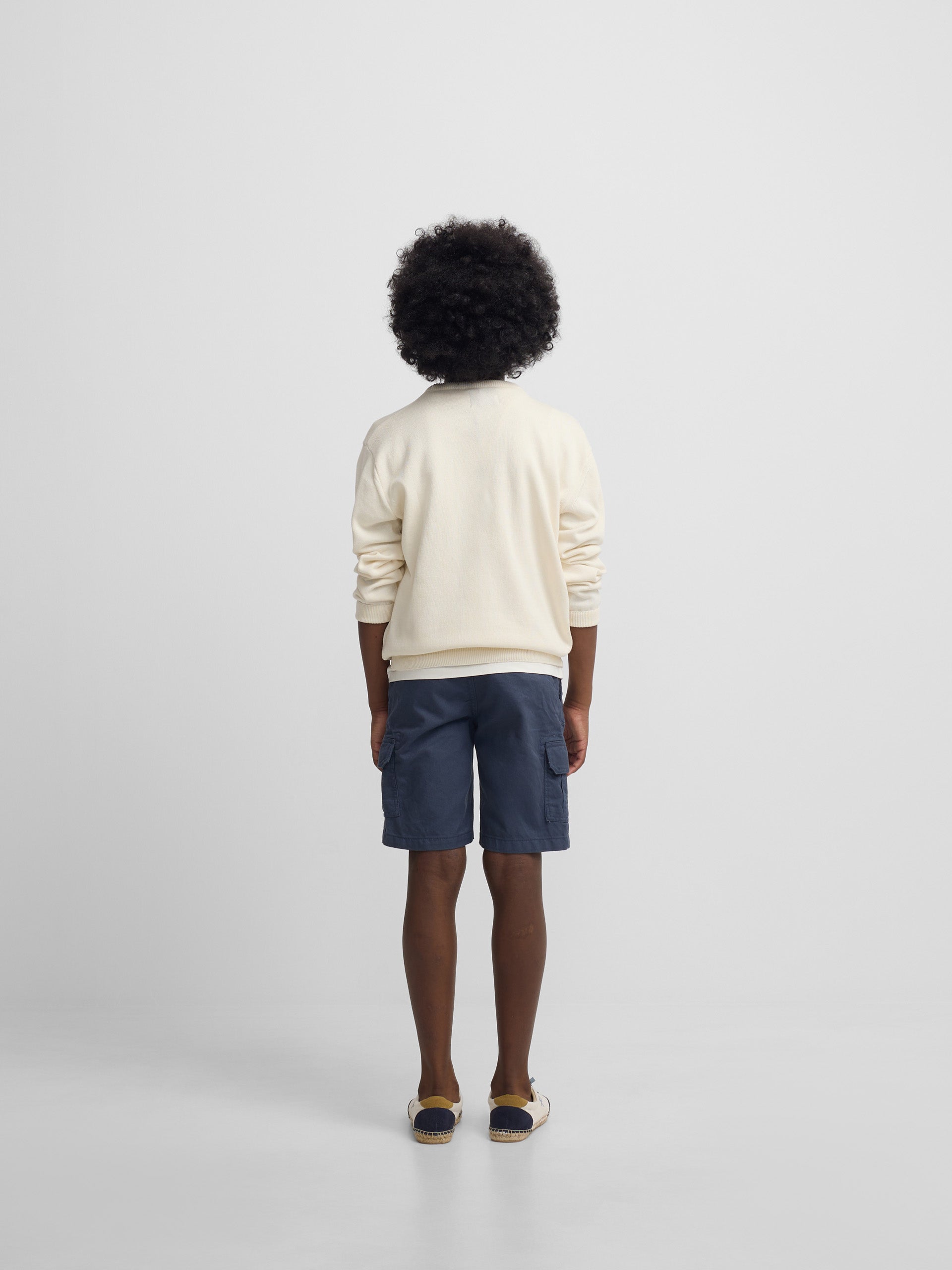 Kids' sweater with colored letters in cream
