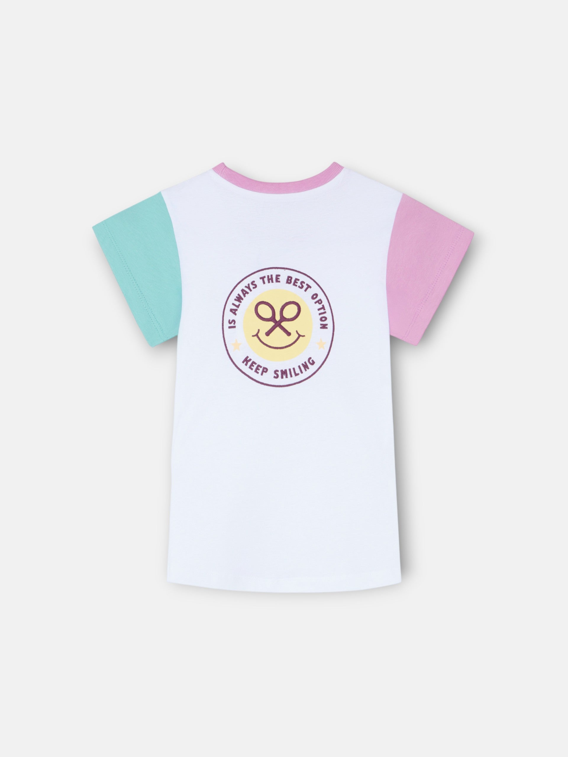 White girl’s t-shirt with bicolor sleeves
