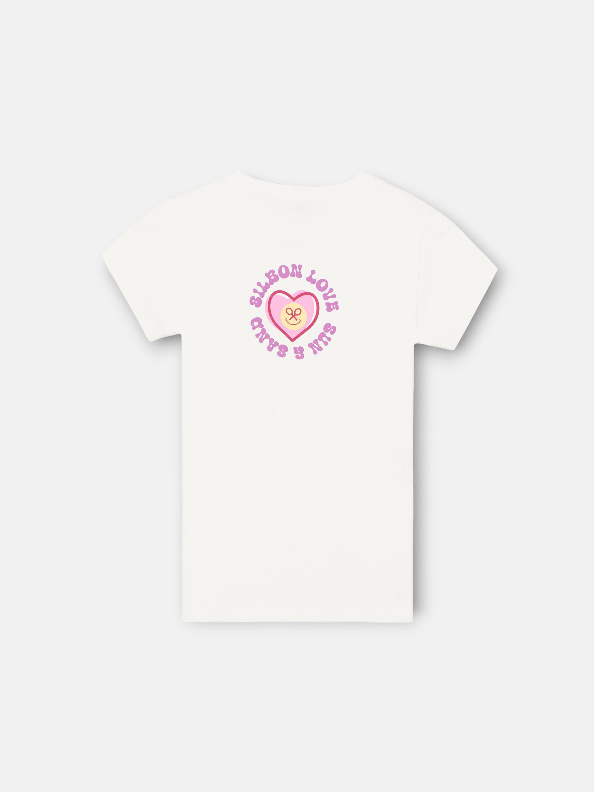Camiseta girl silbon love blanca
