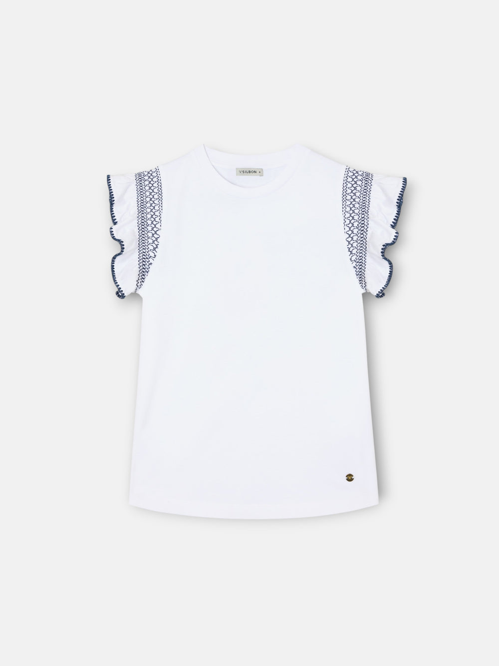 Camiseta girl bordado mangas blanca