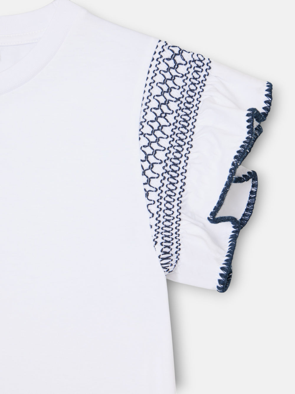 Camiseta girl bordado mangas blanca