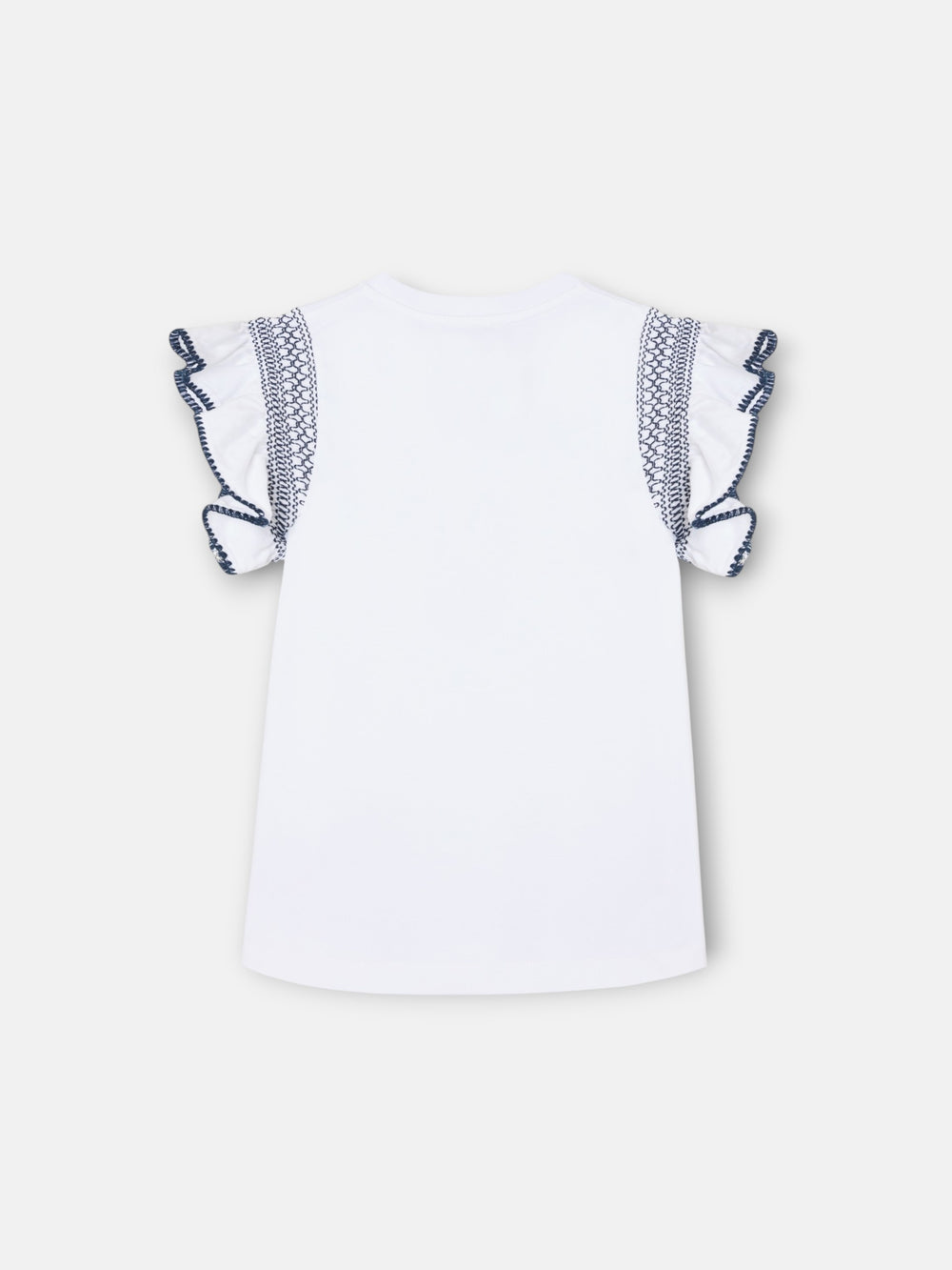 Camiseta girl bordado mangas blanca