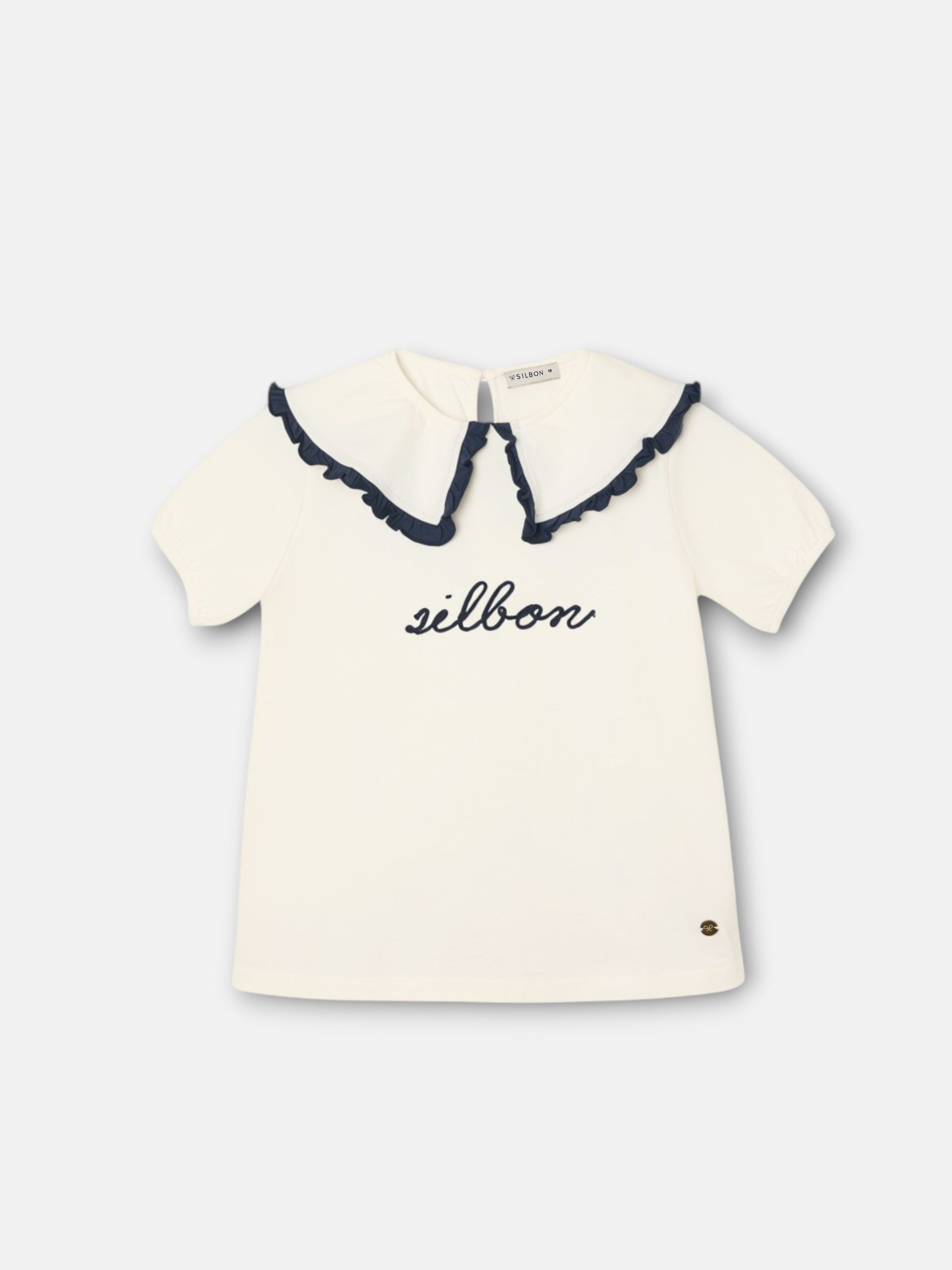 Camiseta girl cuello bobo manga corta blanca